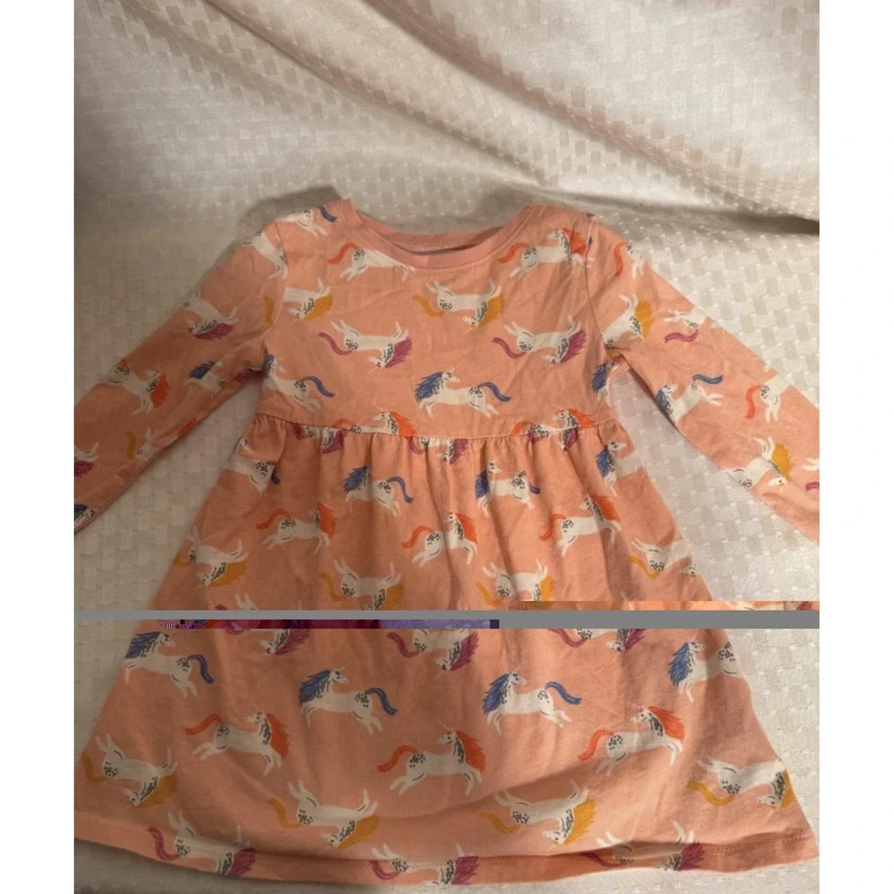 Old Navy Unicorn 3/4 Sleeve Long Blouse Size 2T Coral Color